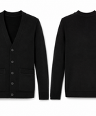 School V-Neck Sweater Cardigan Black | B2B Low MOQ Wholesale Manufacturer