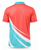 Custom Tennis Jersey – Coral & Aqua Performance Polo, Wholesale Bulk, Low MOQ, Team Uniform