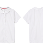 School Short Sleeve Peter Pan Collar Blouse White | B2B Low MOQ Wholesale