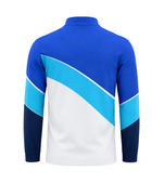 Custom White Blue Badminton Quarter-Zip Pullover Wholesale Teamwear