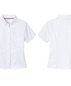 School Short Sleeve Fitted Oxford Shirt White | B2B Low MOQ Wholesale