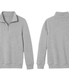 School Quarter Zip Sweatshirt Light Grey | B2B Low MOQ Wholesale