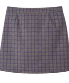 School Plaid Pleated Two-Tab Skort Grey | B2B Low MOQ Wholesale