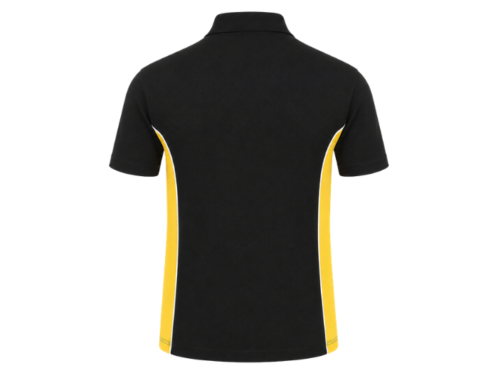 B2B Workwear Polo Shirt Black/Yellow Electrician Low MOQ Custom