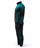 Custom Padel Warm-Up Set –  Black Teal Team Tracksuit Wholesale