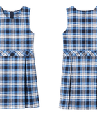 School Plaid Box Pleat Jumper Light Blue Navy White | B2B Low MOQ Wholesale