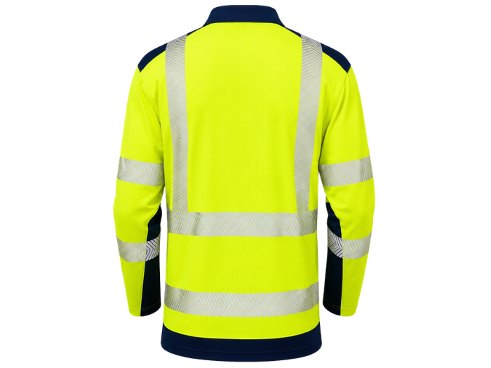 B2B Warehouse Long Sleeve Polo Shirt Yellow/Navy Low MOQ Workwear