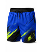 Custom Pickleball Shorts | Wholesale Pickleball Team Shorts | Blue Black Lime Green | Apparels Bridge
