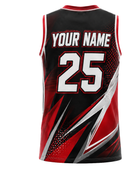 Custom Red Black Baseball Vest | Wholesale Sleeveless Team Jersey for Bulk Orders