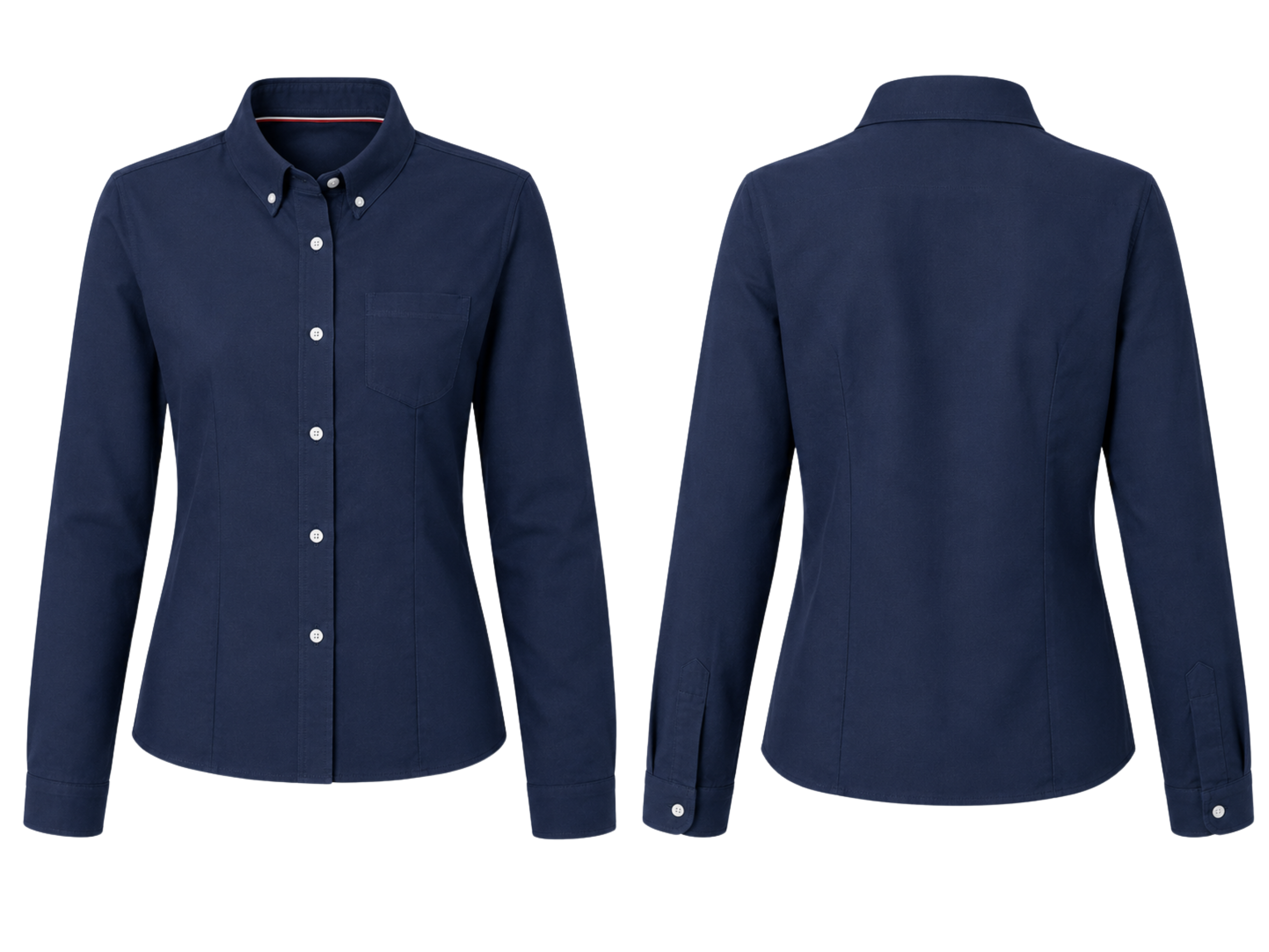School Long Sleeve Fitted Shirt Navy Blue | B2B Low MOQ Wholesale