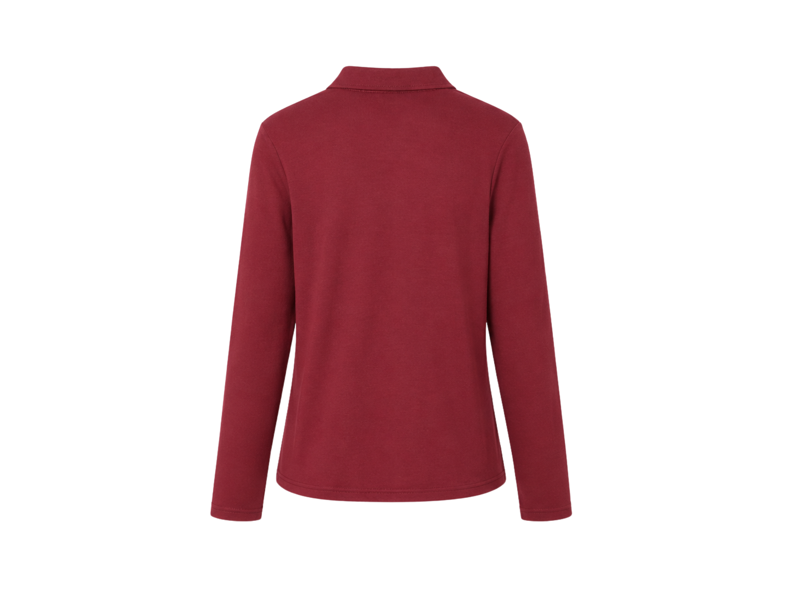 School Long Sleeve Fitted Picot Collar Polo Burgundy | B2B Low MOQ Wholesale