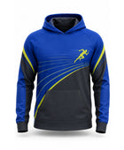 Track and Field Hoodie – Royal Blue, Charcoal and Yellow Custom Wholesale Teamwear