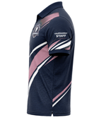 Custom Ping Pong Tournament Staff Polo – Navy Pink Referee Shirt for Wholesale Buyers