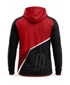 Custom Red Black Cricket Hoodie – Sublimated Team Pullover for Wholesale Buyers