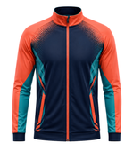Custom Navy Orange Soccer Tracksuit | Wholesale Team Jacket and Pants Set