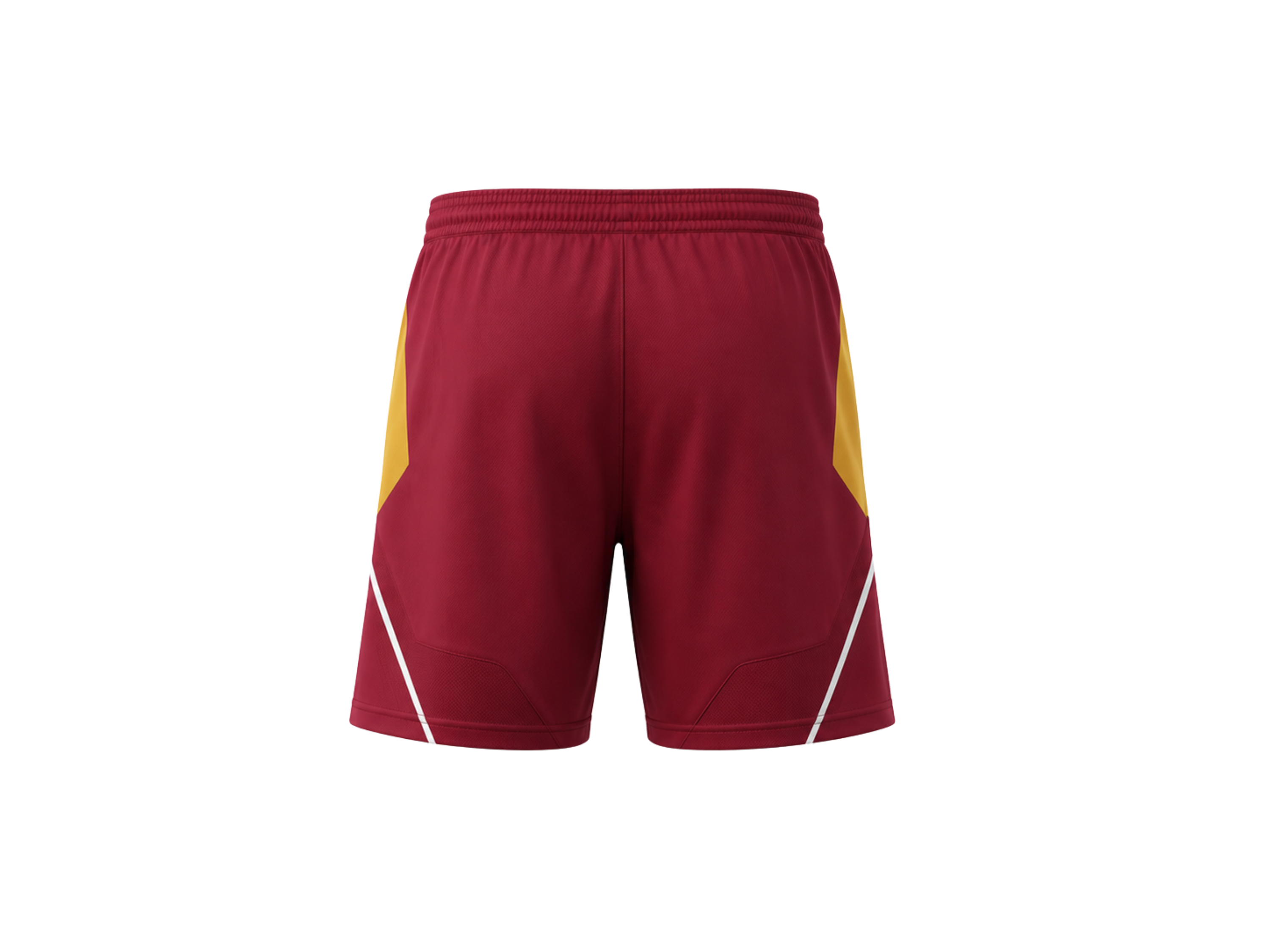 Custom Maroon Cricket Shorts – Gold Team Training Shorts for Clubs