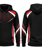Custom Bowling Tournament Hoodie – Black Red White Sublimated Team Apparel