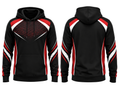 Custom Bowling Tournament Hoodie – Black Red White Sublimated Team Apparel