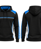Custom Bowling Fan Hoodie – Black Blue White Sublimated Lifestyle Team Apparel