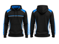 Custom Bowling Fan Hoodie – Black Blue White Sublimated Lifestyle Team Apparel