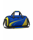 Custom Track & Field Sports Duffle Bag | Wholesale Team Gym Bag | Blue Yellow | Apparels Bridge
