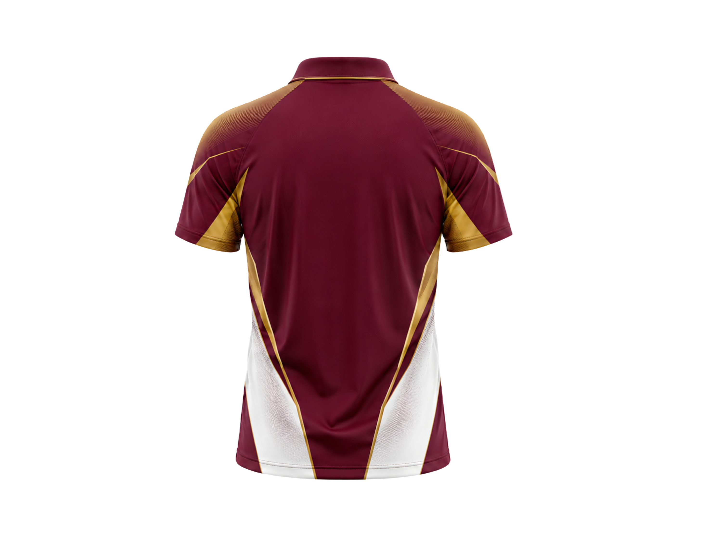 Maroon & Gold Cricket Jersey – Wholesale Short-Sleeve Team Polo, Customizable, Low MOQ