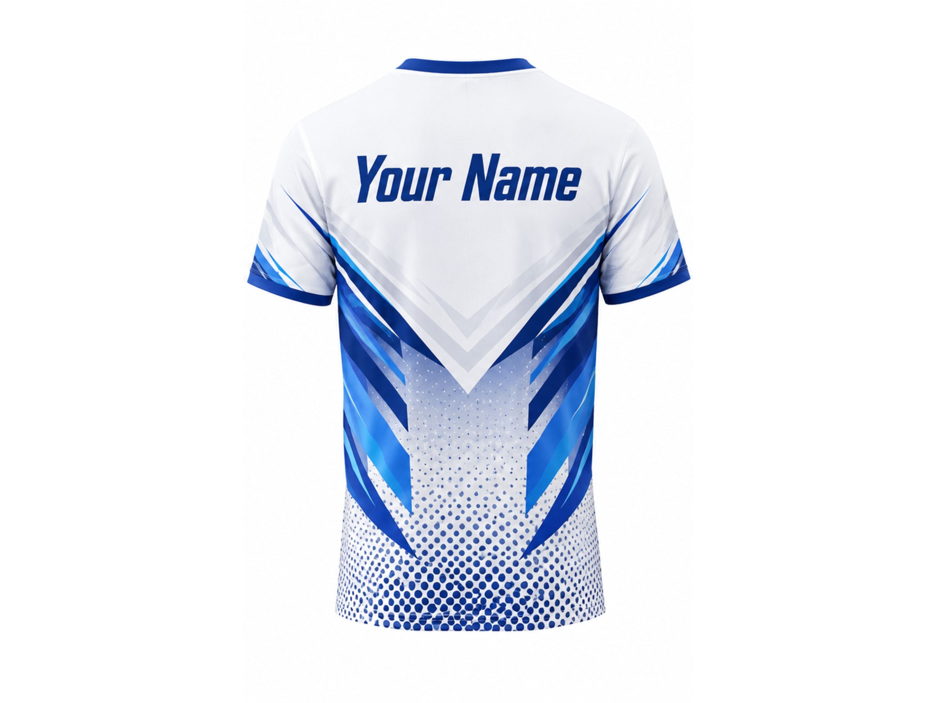 White & Blue Pickleball Jersey – Team Performance Sportswear, Wholesale Bulk, Low MOQ