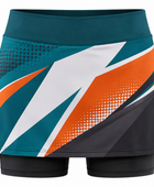 Women’s Squash Skort – Teal Orange Custom Teamwear