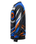 Custom Archery Crewneck Sweatshirt – Blue Black Sublimated Teamwear for Clubs and Wholesale Buyers