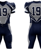 Wholesale Navy and Silver American Football Uniform Set – Polyester Teamwear