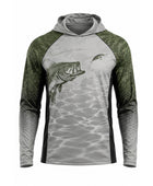 Custom Fishing Sun Hoodie | Wholesale Sun Protection Fishing Shirt | Grey Olive Green | Apparels Bridge