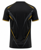 Custom Black Gold Soccer Event Shirt | Wholesale Tournament Team Apparel for Bulk Orders