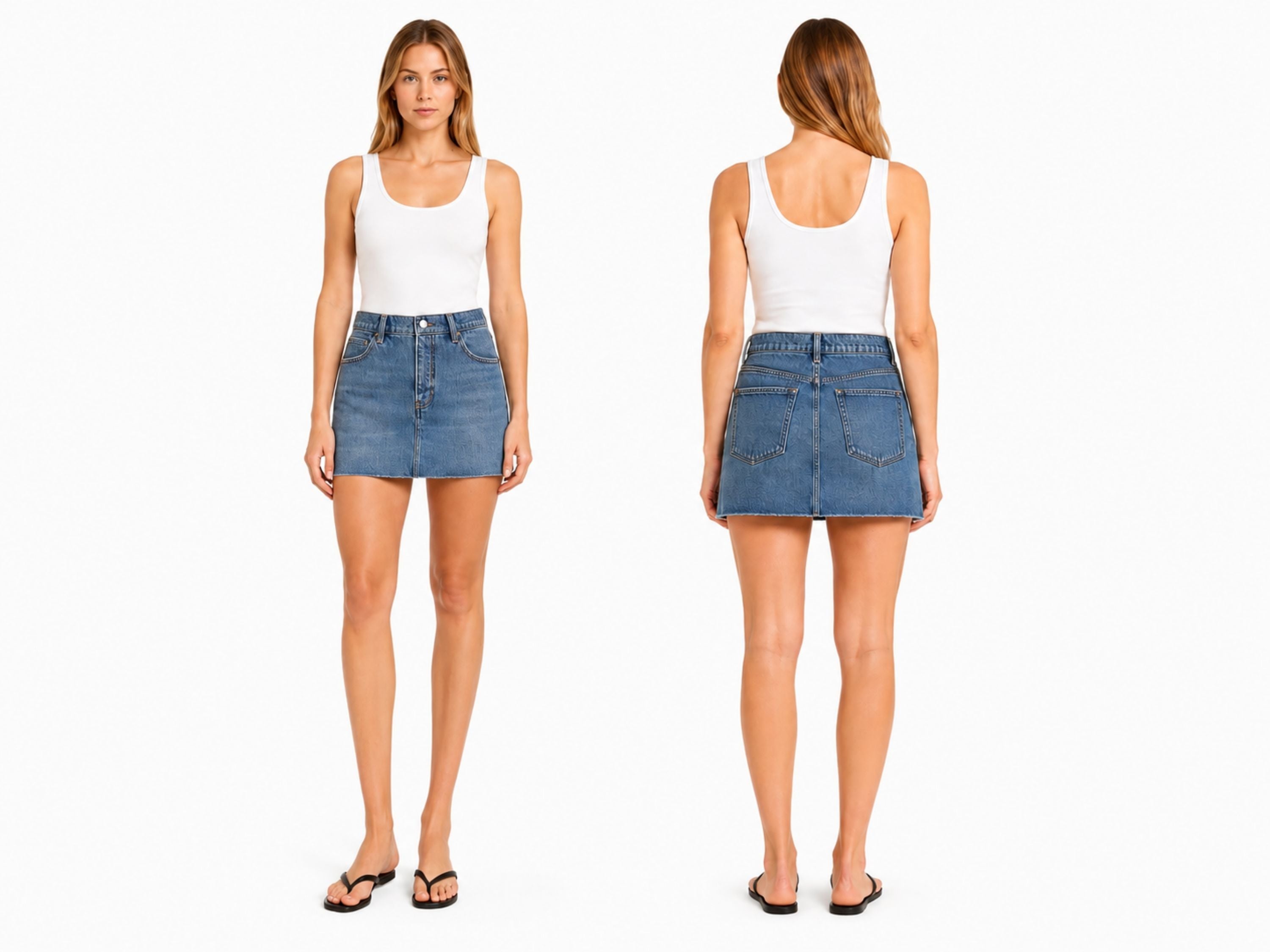 Custom Women’s Panelled Denim Mini Skirt for Private Labels