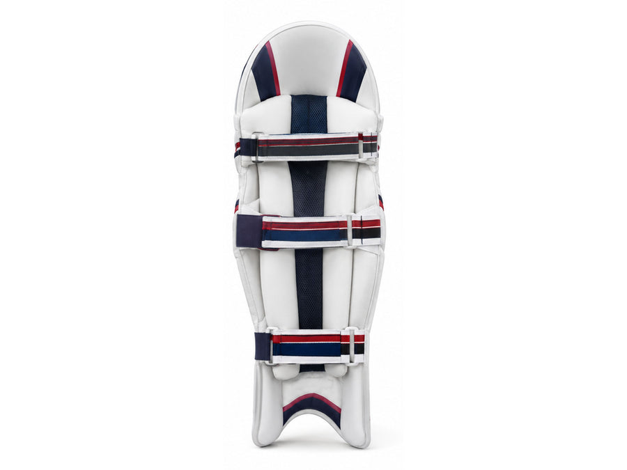 Custom White Navy Red Cricket Batting Pads – Wholesale Leg Guards design preview