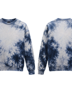 Tie Dye Crewneck Sweatshirt Blue and White All Over Design | B2B Low MOQ