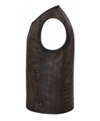 B2B Leather Shooting Vest Dark Brown Low MOQ Hunting