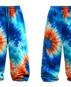 Tie Dye Baggy Trousers Blue Aqua and Orange Multicolour Design | B2B Low MOQ
