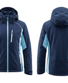 B2B Hooded Ski Wear Jacket Navy Blue Custom Winter Manufacturer