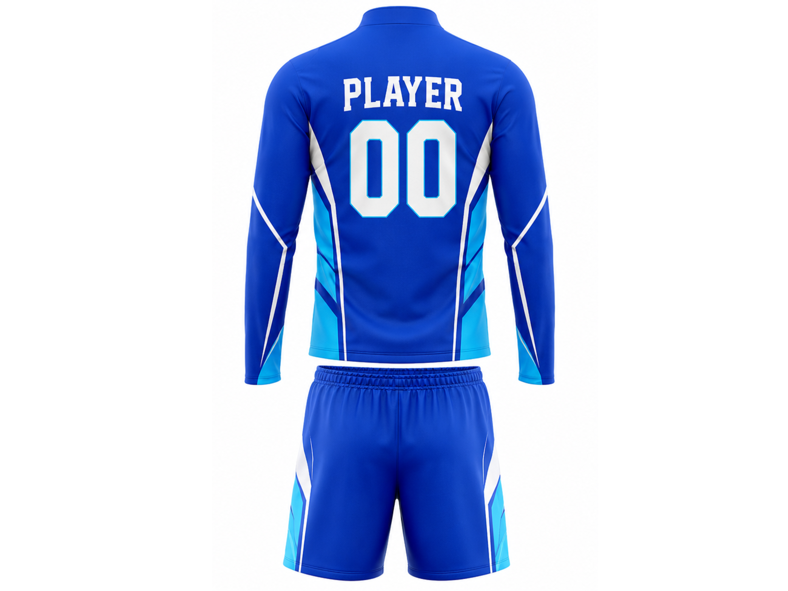 Custom Royal Blue Soccer Training Kit | Wholesale Long Sleeve Teamwear for Bulk Orders