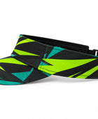 Custom Black Tennis Visor Cap – Lime Teal Team Sports Visor Wholesale