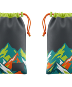 Custom Mountain Print Drawstring Ski Gear Pouch B2B