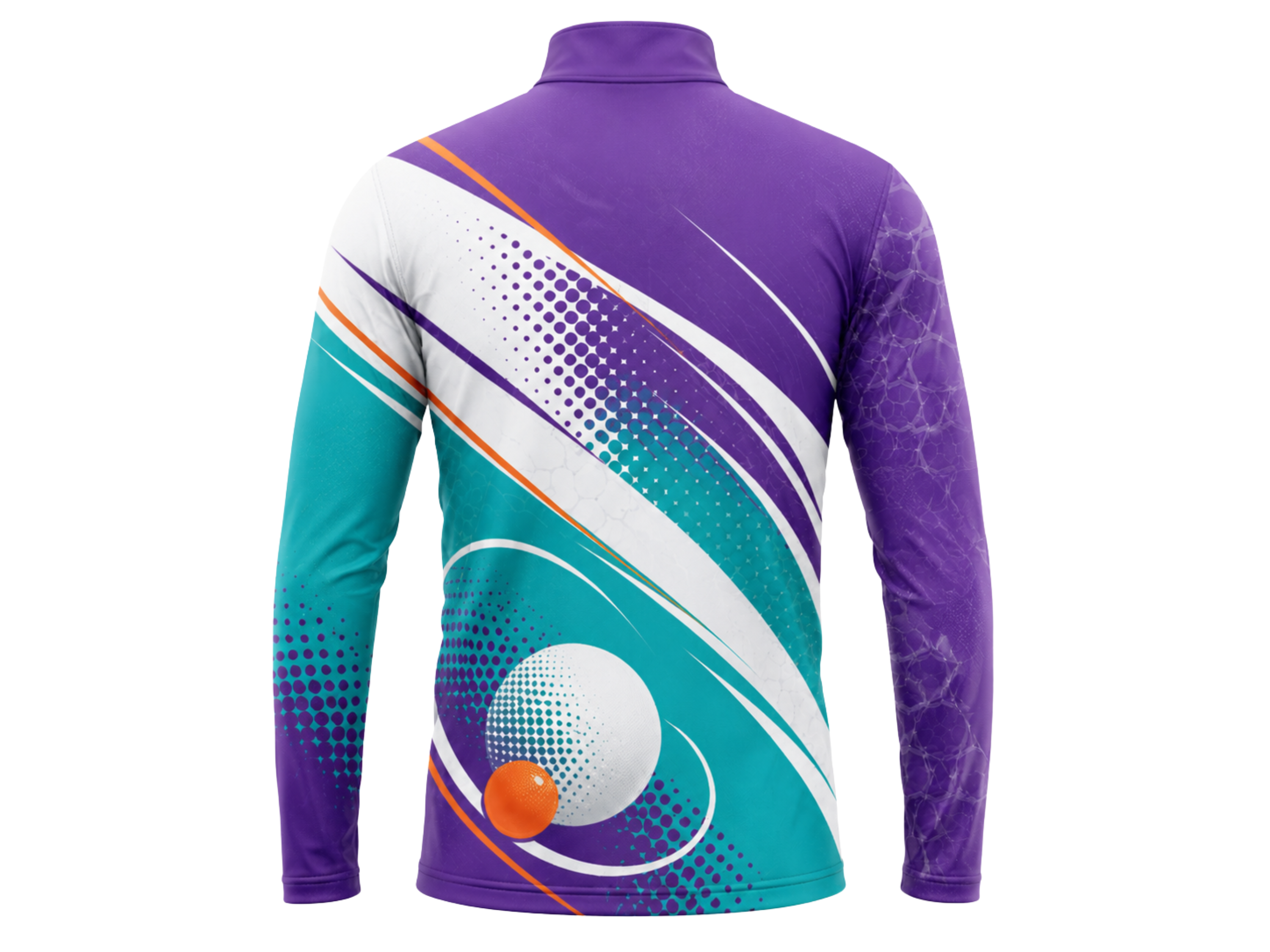 Custom Table Tennis Quarter Zip Top – Purple Teal Ping Pong Teamwear for Wholesale Buyers