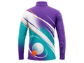 Custom Table Tennis Quarter Zip Top – Purple Teal Ping Pong Teamwear for Wholesale Buyers