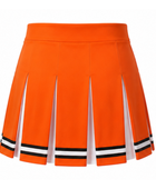 Wholesale Cheerleading Skirt Orange, black & White Pleated Low MOQ Bulk Team Uniform