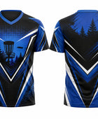 Blue & Black Disc Golf Jersey – Team Performance Sportswear, Wholesale Bulk, Low MOQ