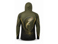 Custom Fishing Hoodie | Wholesale Performance Fishing Hoodie | Olive Green Black Bass | Apparels Bridge