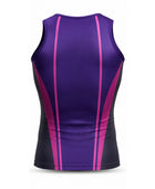 Purple & Black Performance Tank – Sleeveless Compression Top, Team Athletic Wear, Wholesale Bulk