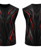 Wholesale Black and Red Powerlifting Jersey Sleeveless – Bulk, Low MOQ, Team Strength Training Top
