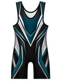 Teal & Black Wrestling Uniform – Team Performance Singlet, Wholesale Bulk, Low MOQ