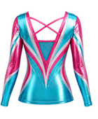 Pink & Teal Dance Team Jersey – Wholesale Bulk Long Sleeve Top, Low MOQ, B2B Performance Apparel